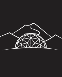 Hanmer Glamping Logo device only white on black
