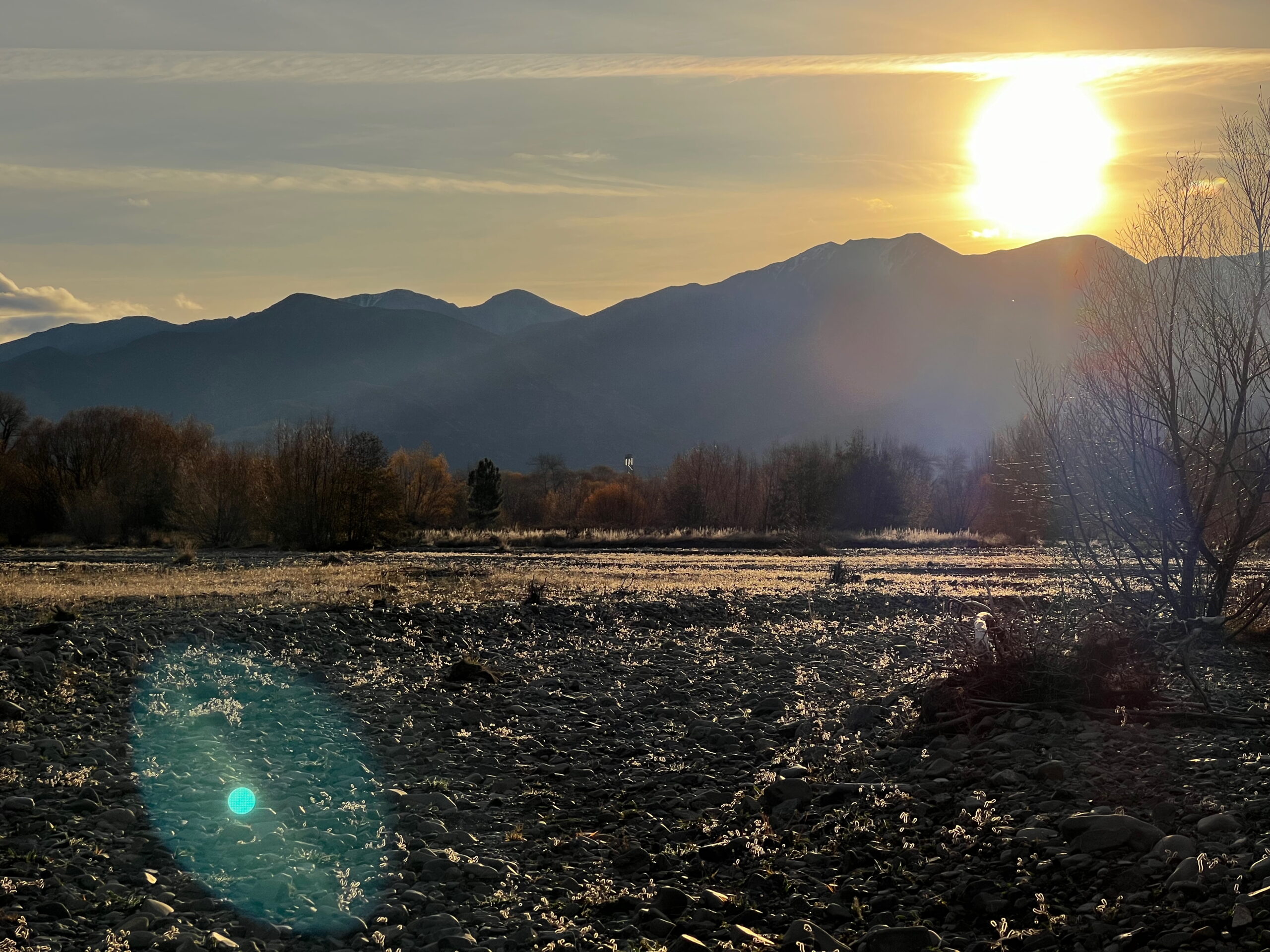Hanmer River winter view across to the mountains